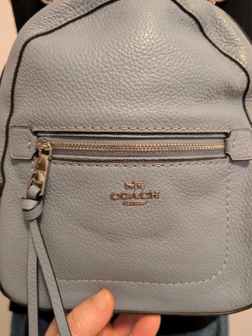 Coach Andi Mini Backpack Blue Pebbled Leather F30530 - Picture 3 of 12